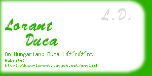 lorant duca business card